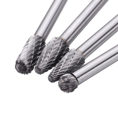 Drillpro 4Pcs 150-160mm Tungsten Carbide Rotary Burr Set 1/4 Inch Shank for Die Grinder Drill DIY Woodworking Metal Carving Polishing Engraving Drilli 7
