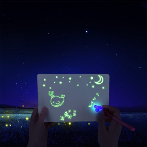 A3 Size 3D Children's Luminous Drawing Board Toy Draw with Light Fun for Kids Family 7