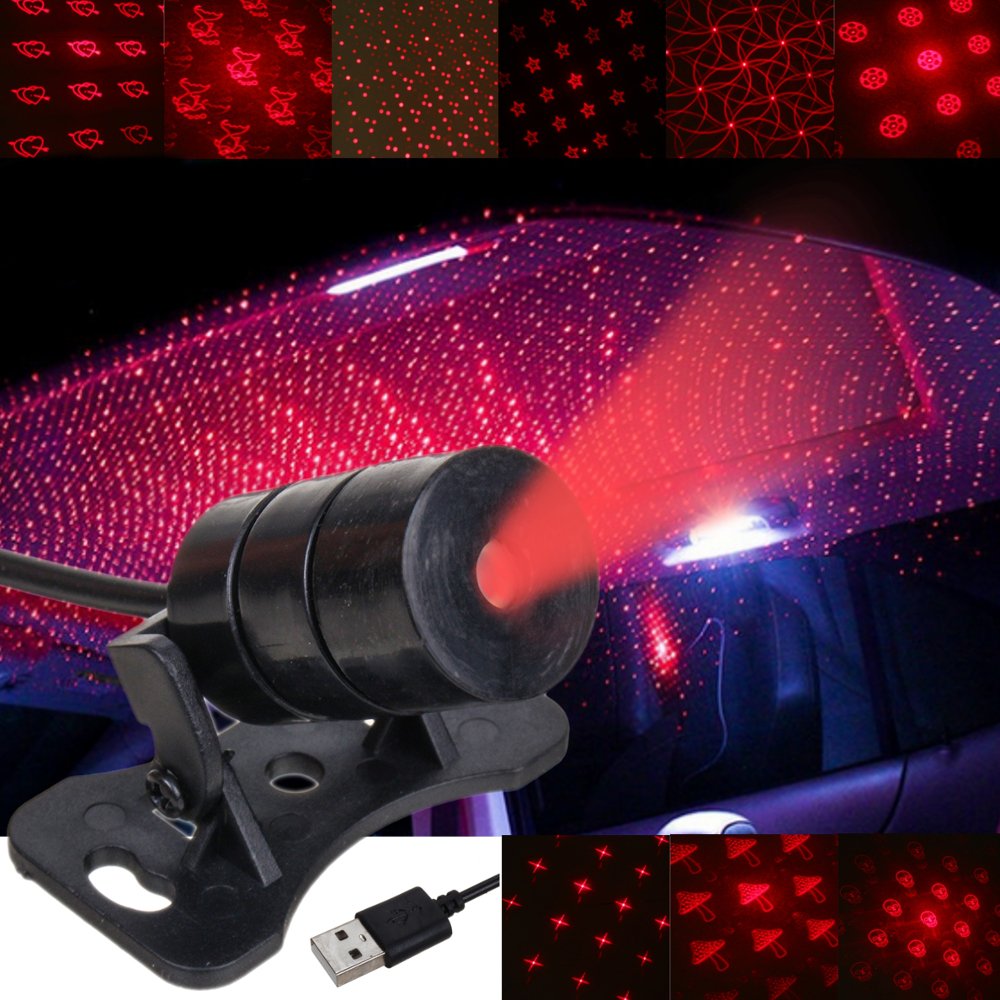Mini LED Car Roof Ceiling Star Night Light Projector Lamp Interior