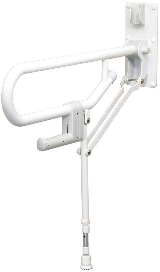 ARC GB1830-WH Fold-Up Support Grab Bar with Adjustable Leg, White 2