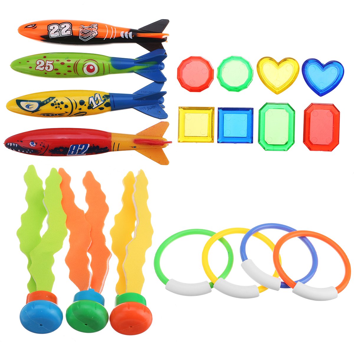 19PCS Swimming Pool Underwater Diving Toys Water Play Toys for Kids 2