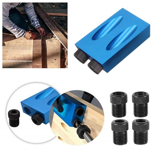 7/14PCS Pocket Hole Screw Jig Dowel Drill Joinery Kit Woodworking Guides Tool 2
