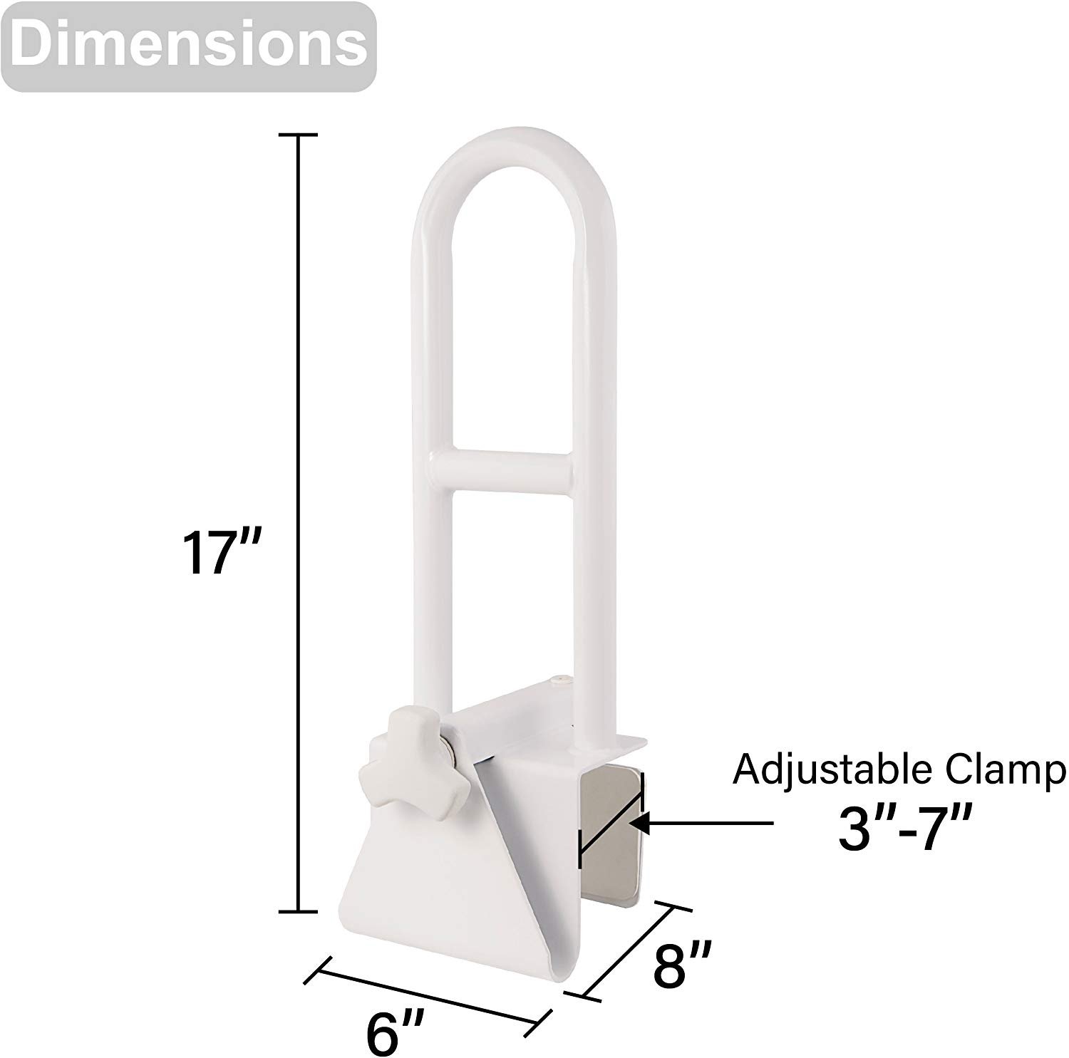 Medical Adjustable Bathtub Safety Rail Shower Grab Bar Handle (Ivory) 4 Medical Adjustable Bathtub Safety Rail Shower Grab Bar Handle (Ivory) - Image 4