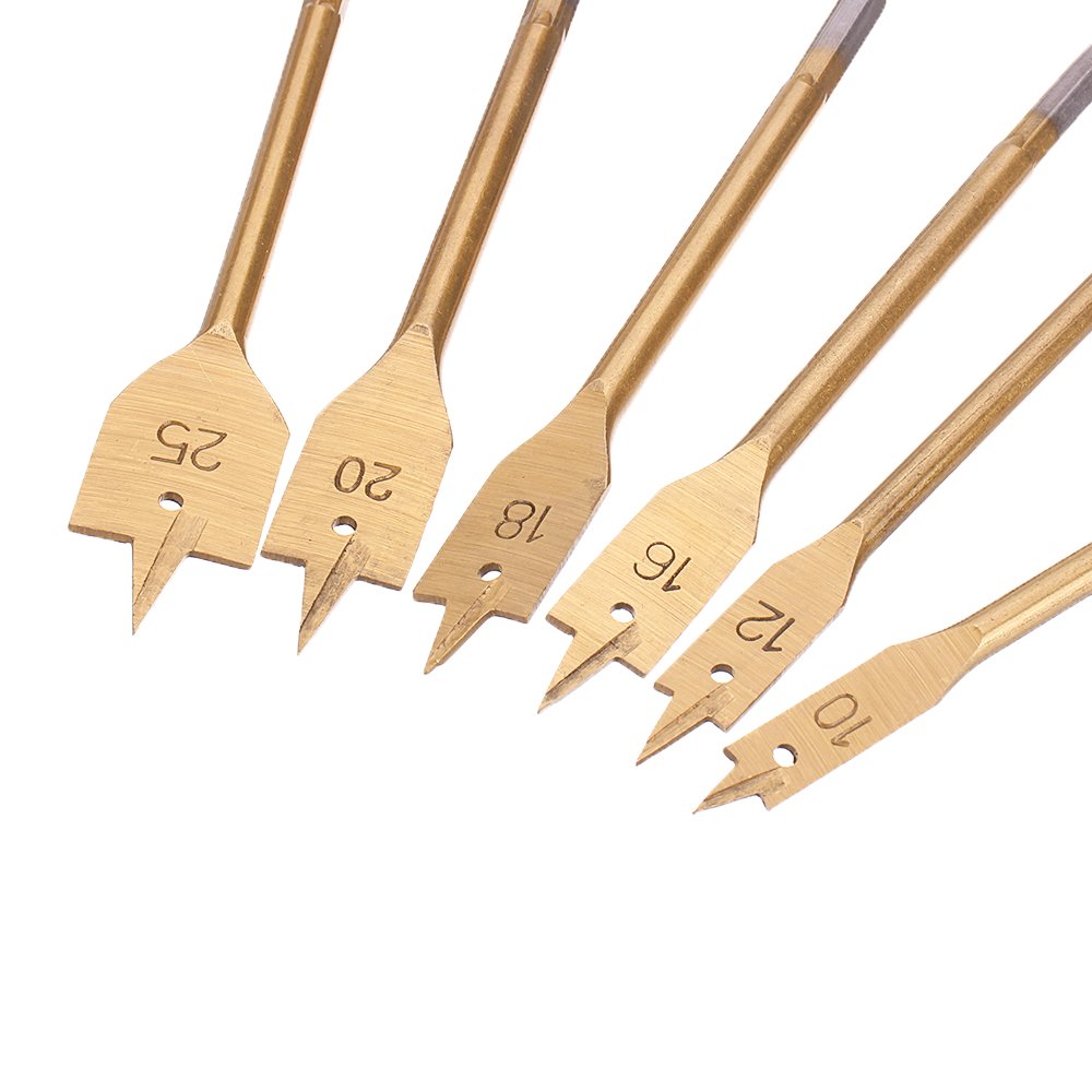 Drillpro 6Pcs 10/12/16/18/20/25mm Spade Drill Bit Set Wood Hole Saw Cutter Flat Wood Bits Woodworking Tool 9 Drillpro 6Pcs 10/12/16/18/20/25mm Spade Drill Bit Set Wood Hole Saw Cutter Flat Wood Bits Woodworking Tool - Image 9