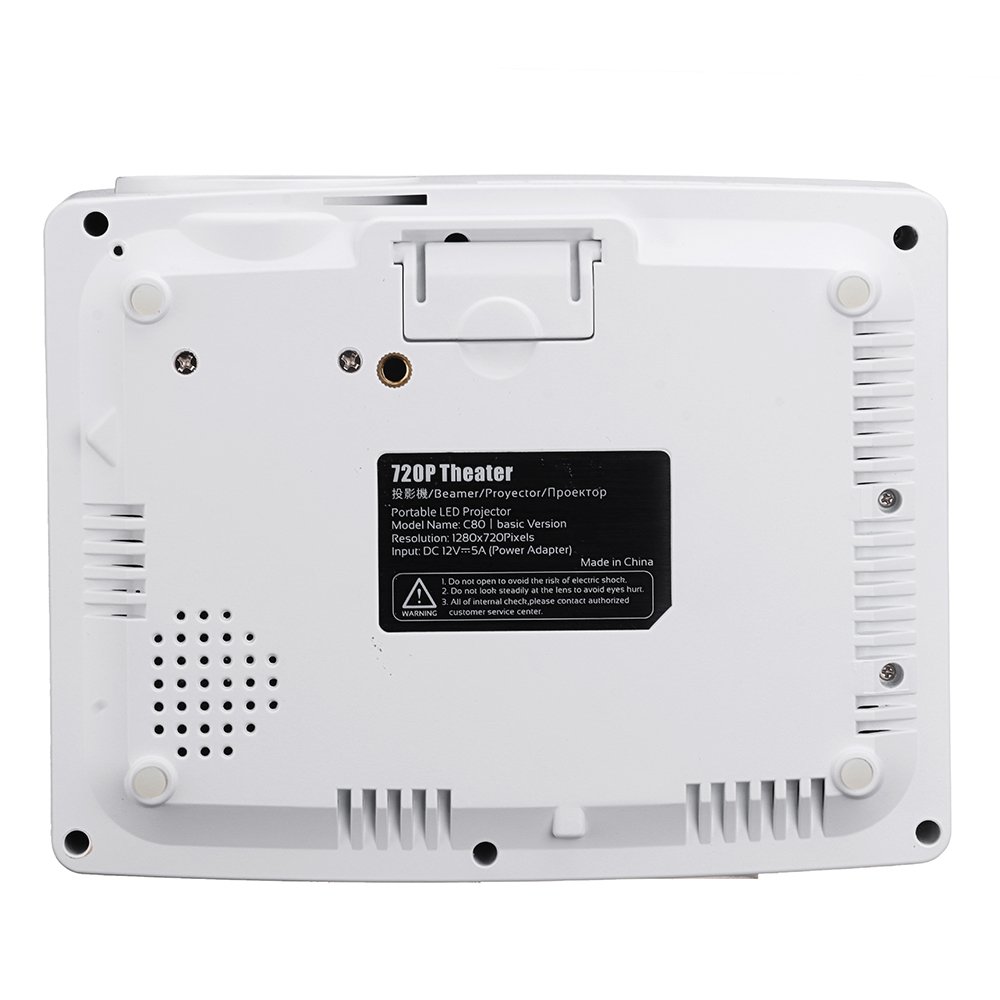 VIVIBRIGHT C80 LCD Projector HD 1080P LED Projector 2200 Lumens 1280*720 Video Proyector Mini Home Theater (white) 6 VIVIBRIGHT C80 LCD Projector HD 1080P LED Projector 2200 Lumens 1280*720 Video Proyector Mini Home Theater (white) - Image 6