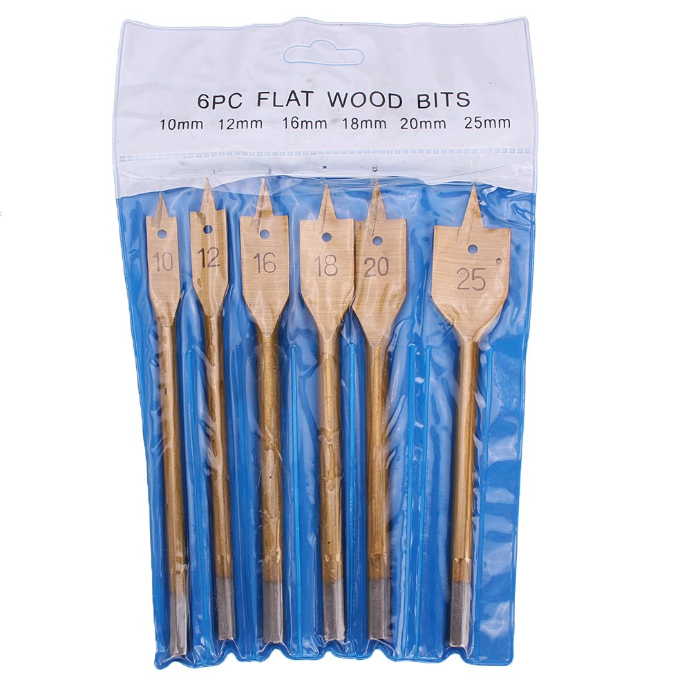 Drillpro 6Pcs 10/12/16/18/20/25mm Spade Drill Bit Set Wood Hole Saw Cutter Flat Wood Bits Woodworking Tool 10 Drillpro 6Pcs 10/12/16/18/20/25mm Spade Drill Bit Set Wood Hole Saw Cutter Flat Wood Bits Woodworking Tool - Image 10