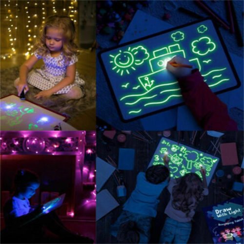 A3 Size 3D Children's Luminous Drawing Board Toy Draw with Light Fun for Kids Family 4