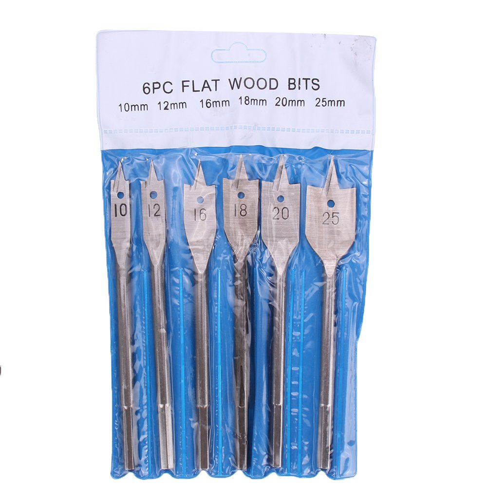Drillpro 6Pcs 10/12/16/18/20/25mm Spade Drill Bit Set Wood Hole Saw Cutter Flat Wood Bits Woodworking Tool 7 Drillpro 6Pcs 10/12/16/18/20/25mm Spade Drill Bit Set Wood Hole Saw Cutter Flat Wood Bits Woodworking Tool - Image 7