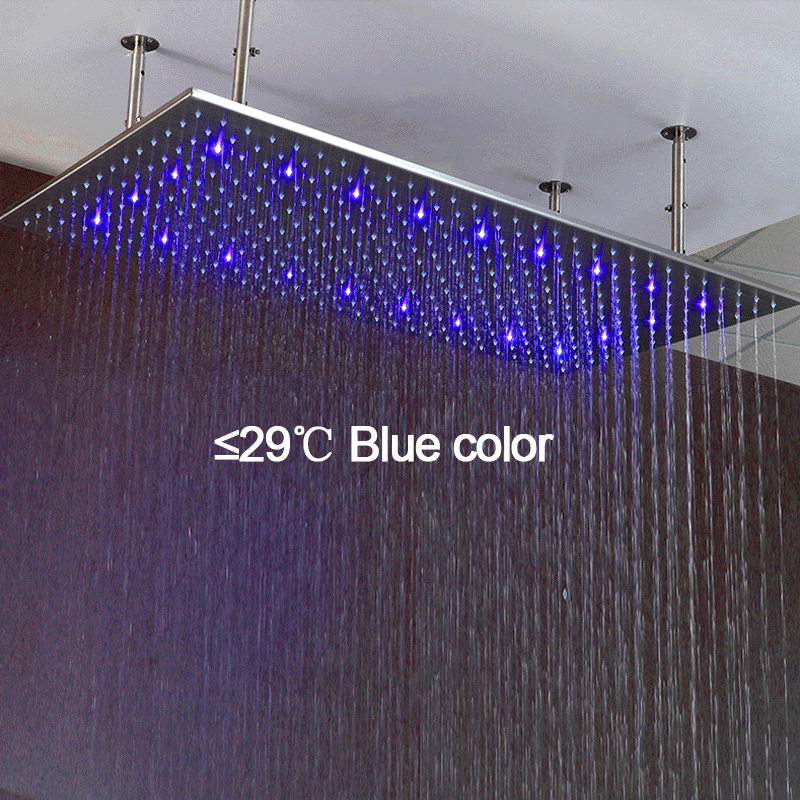 LED Shower Rain Shower Head 304 Stainless Steel 600*800mm 2