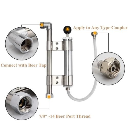 Home Brewing Party Pump with Beer Tap de-foaming Device, 8 Inch Beer Keg Pumps (1) 4
