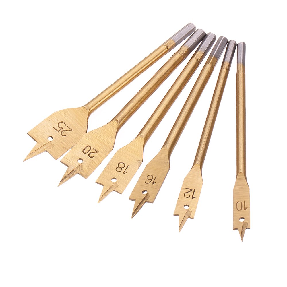 Drillpro 6Pcs 10/12/16/18/20/25mm Spade Drill Bit Set Wood Hole Saw Cutter Flat Wood Bits Woodworking Tool 5 Drillpro 6Pcs 10/12/16/18/20/25mm Spade Drill Bit Set Wood Hole Saw Cutter Flat Wood Bits Woodworking Tool - Image 5