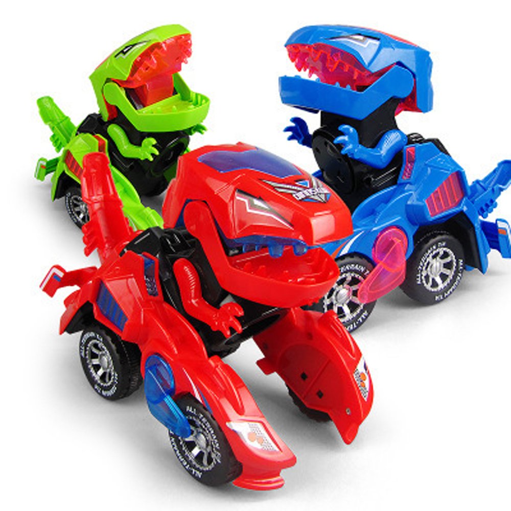 HG-788 Electric Deformation Dinosaur Chariot Deformed Dinosaur Racing Car Children's Puzzle Toys with Light Sound 1