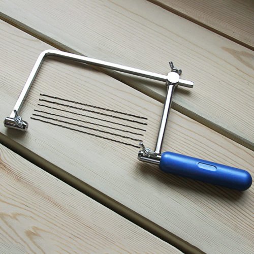 4inch Multifunction Fretsaw Hand Coping Saw Jig Saws Frame Hobby Woodworking Tools with 3Pcs Spiral Blades 2
