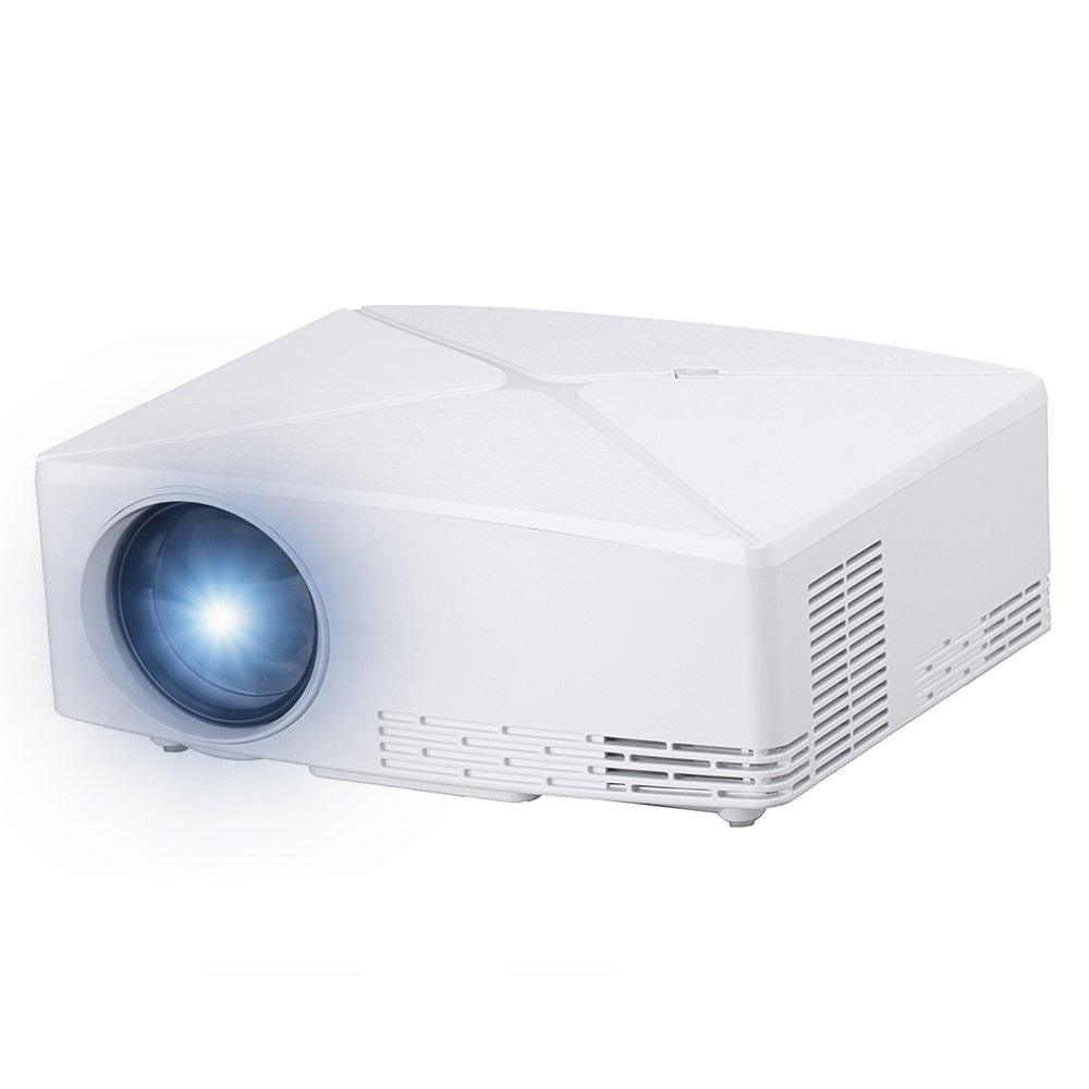 VIVIBRIGHT C80 LCD Projector HD 1080P LED Projector 2200 Lumens 1280*720 Video Proyector Mini Home Theater (white) 1