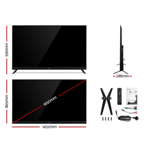 DEVANTI 65" Inch Smart LED TV 4K UHD HDR LCD LG Screen Netflix Black 7