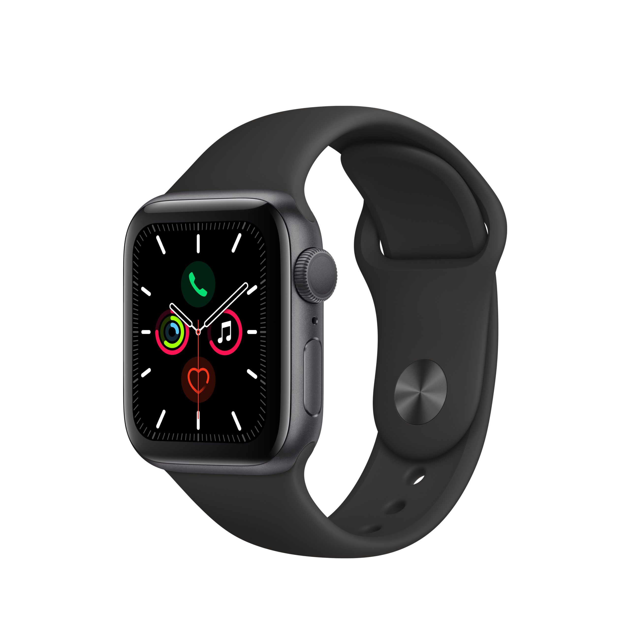 Apple Watch Series 5 GPS, 40mm Space Gray Aluminum Case with Black Sport Band - S/M & M/L 1