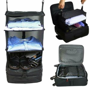 Portable shelf trend luggage organiser- live out of your suitcase