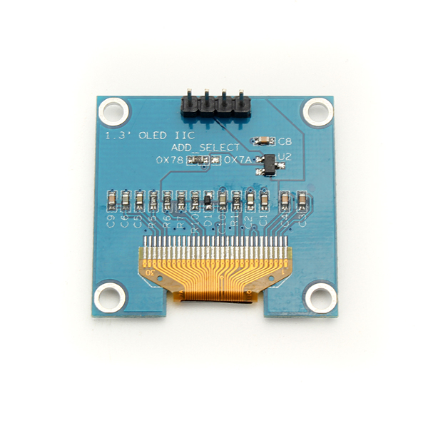 1.3 Inch 4Pin White OLED LCD Display 12864 IIC I2C Interface Module Geekcreit for Arduino - products that work with official Arduino boards 4