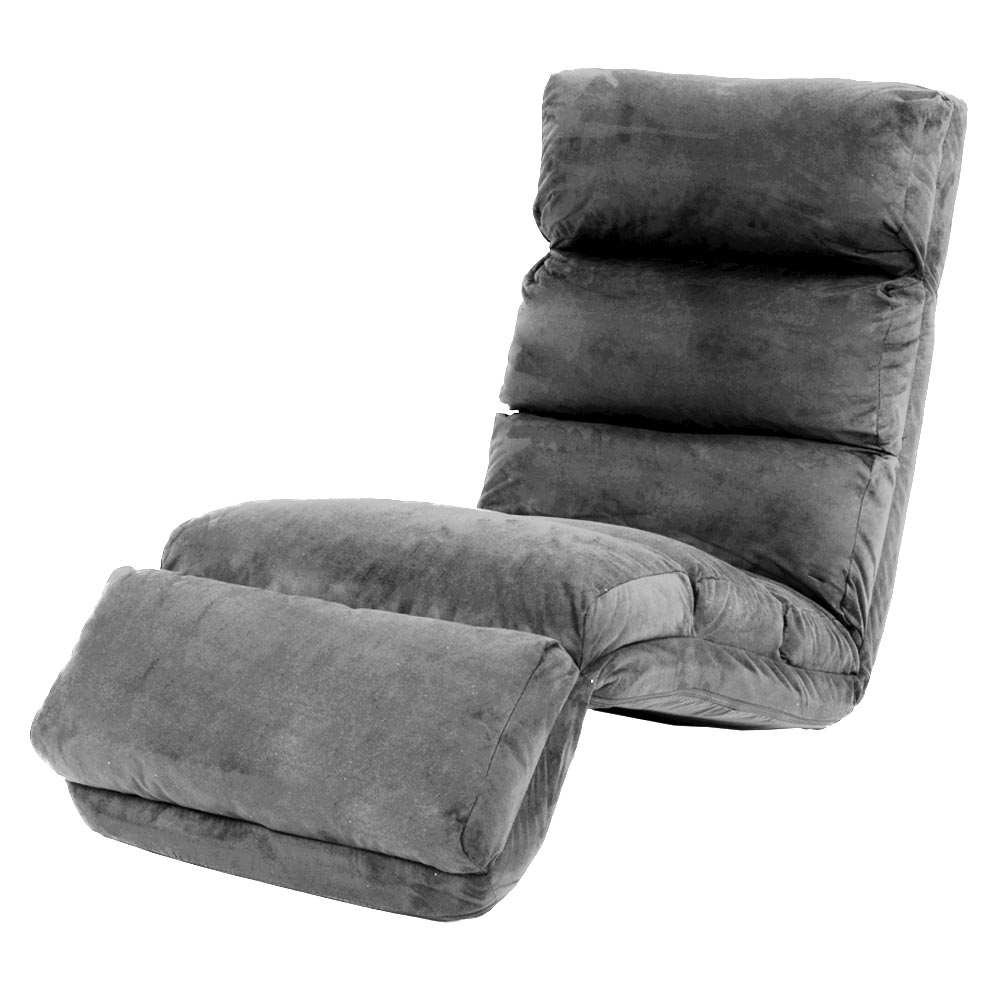 Adjustable Cushioned Floor Lounge Chair 175 x 56 x 20cm - Charcoal