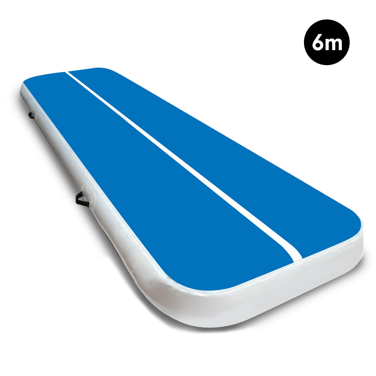 6m x 2m Air Track Tumbling Mat Gymnastics Exercise Blue White