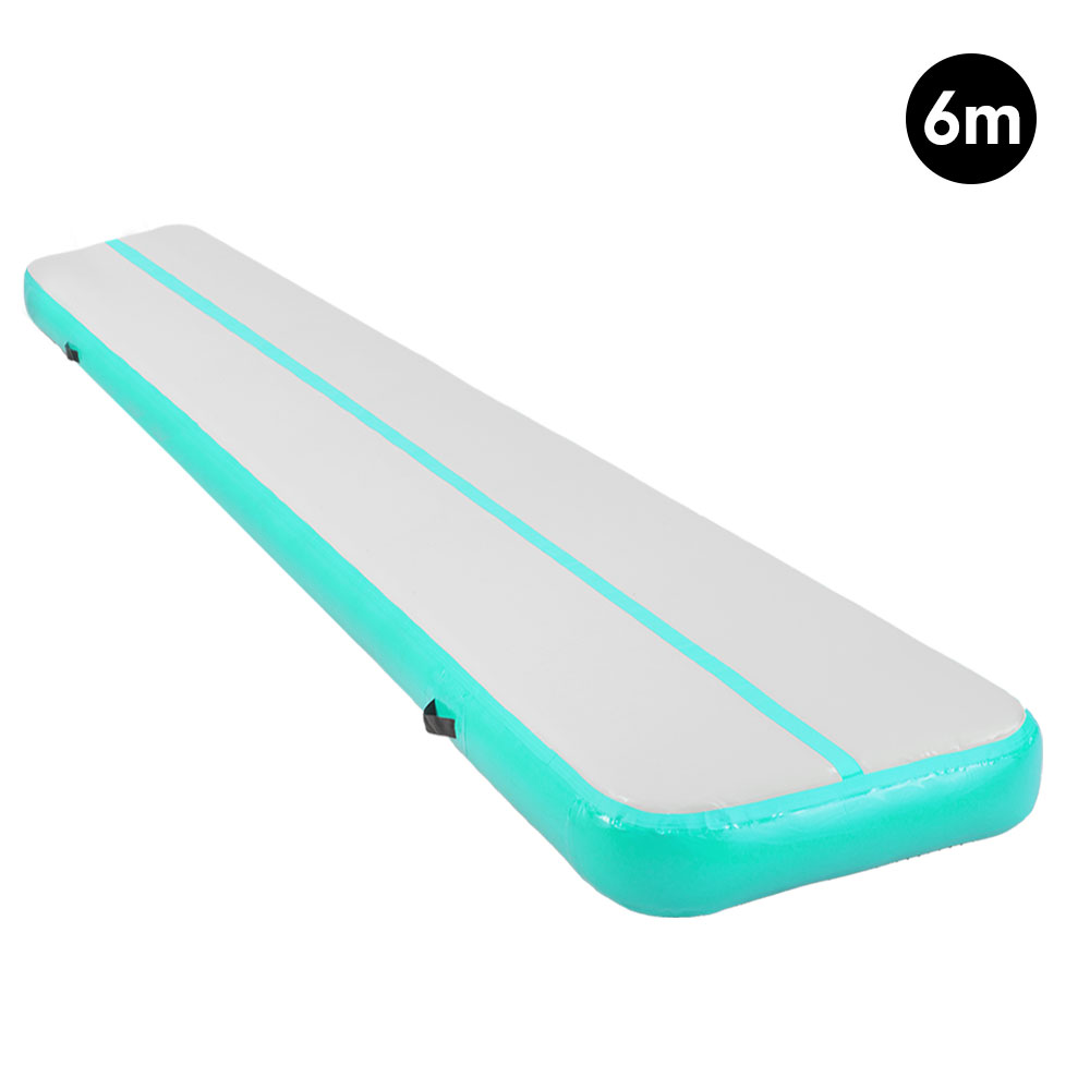 6m Airtrack Tumbling Mat Gymnastics Exercise 20cm Air Track - Green