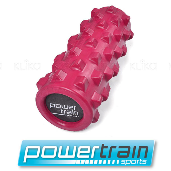 Powertrain EVA Grid Foam Massage Yoga Roller 30x15cm -Dark Pink