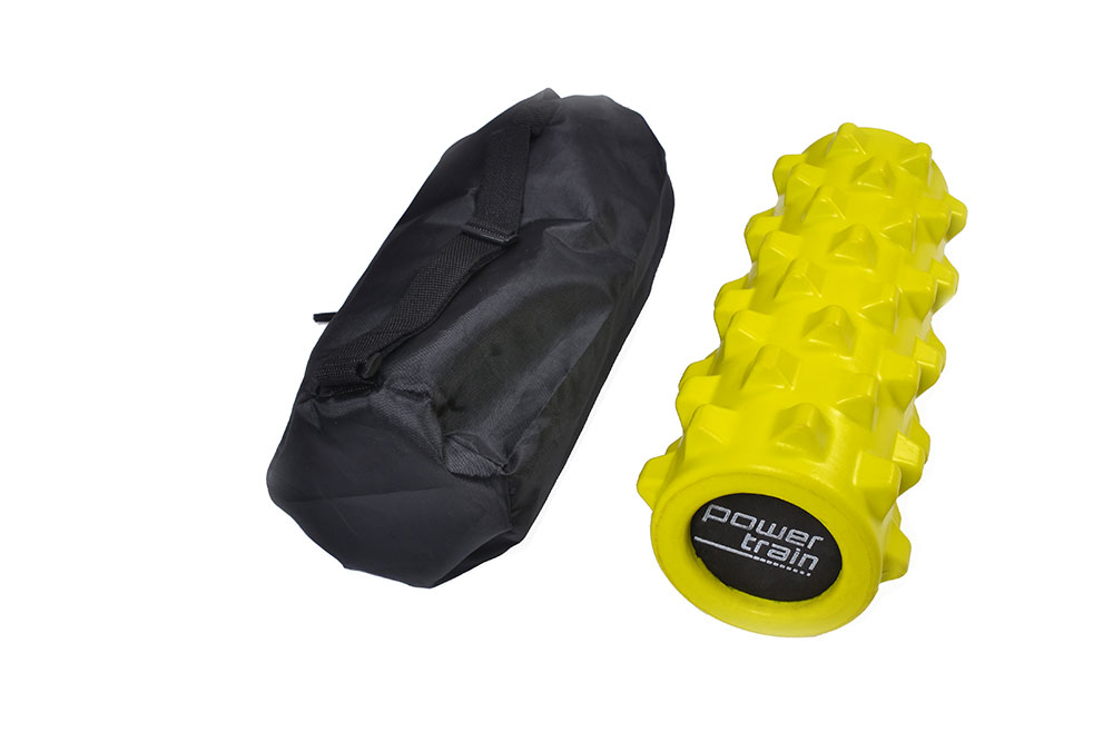 Powertrain EVA Grid Foam Massage Yoga Roller 30x15cm - Yellow