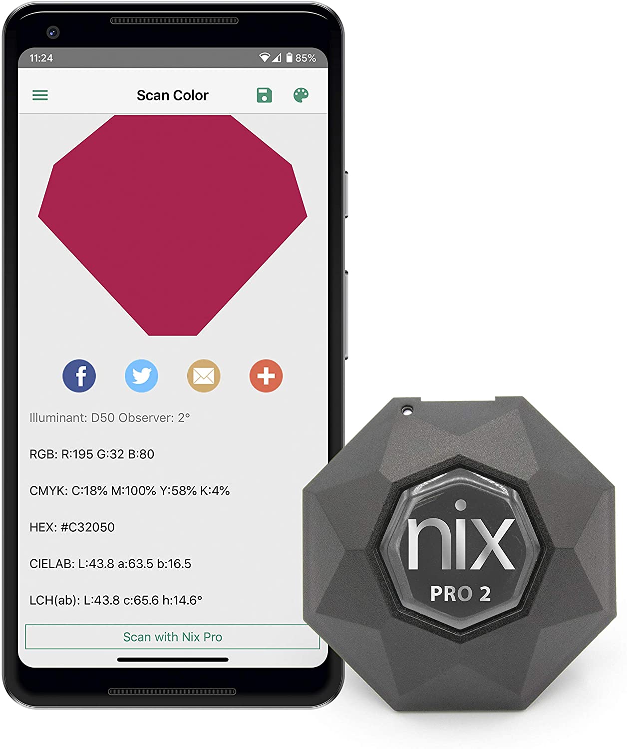 Nix Pro Color Sensor - Professional Color Matching Tool - Identify and match paint and digital color values instantly