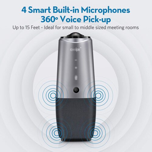 Video Conference Camera - Webcam with Microphone, Conference Call Speaker,360°Web Camera 1080P with Microphone,15 feet Voice Pickup,USB Plug and Play,Conference Webcam for Zoom Skype Hangout