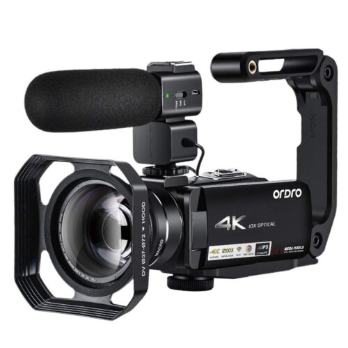 AC7 4K UHD10X Optical Zoom Wifi Camcorder Vlog Interview Wedding Video Camera