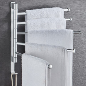 Bathroom Swivel Towel Rack Wall Mounted Heavy Duty Towel Shelf Towel Holder