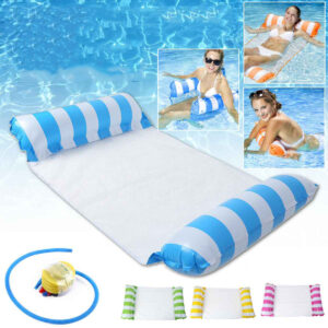 Inflatable Swimming Floating Chair Foldable Sleeping Lounger Summer Air Hammock Sun Lounges