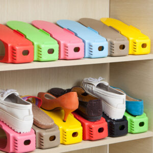 10Pcs/1Set Durable Plastic Home Double Layer Shoes Storage Racks Shoe Shelf Holder Organizer Space-Saving