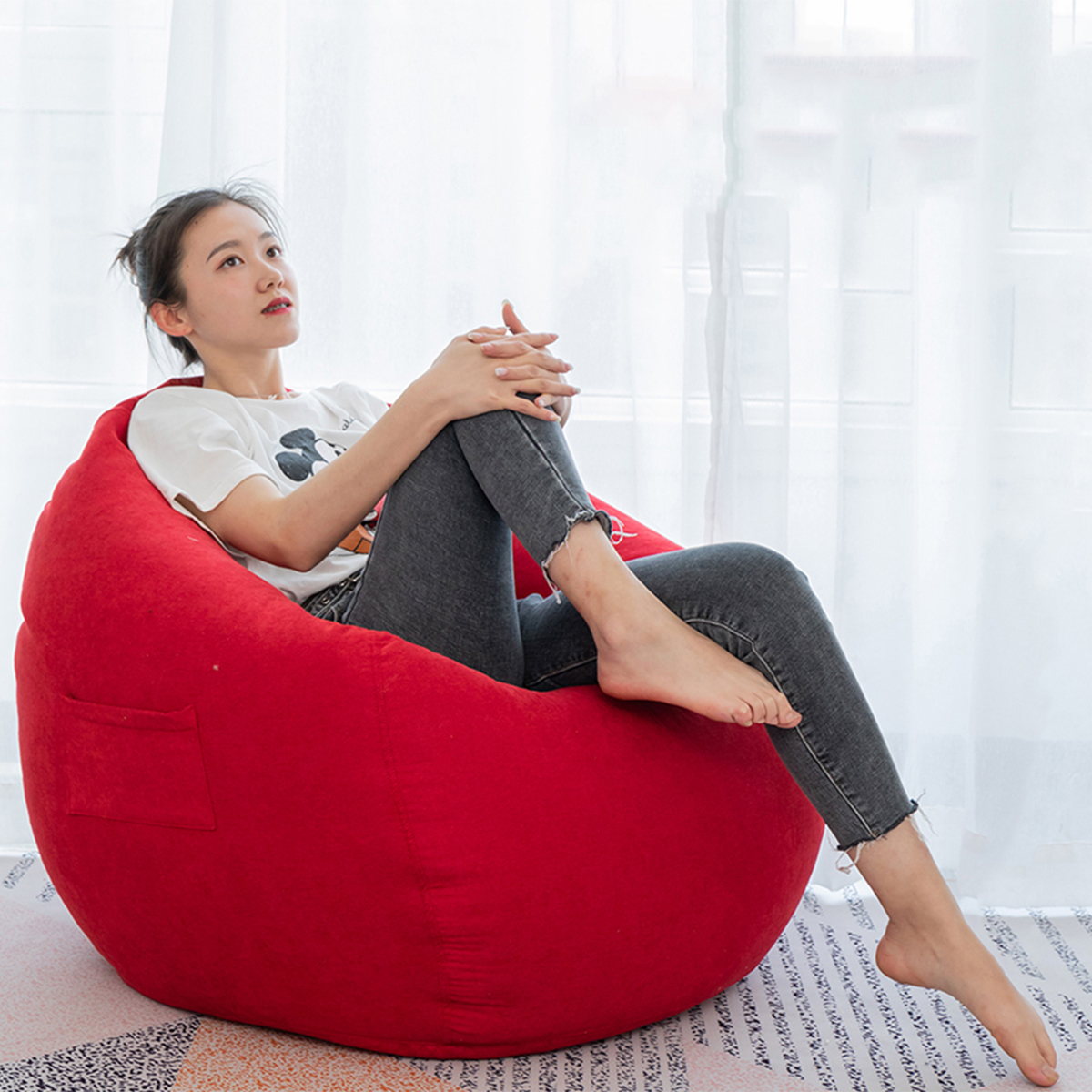 NESLOTH 90*110cm Soft Bean Bag Chairs Couch Sofa Cover Indoor Lazy Sofa For Adults 4 NESLOTH 90*110cm Soft Bean Bag Chairs Couch Sofa Cover Indoor Lazy Sofa For Adults