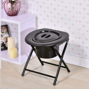 Portable Foldable Design Stainless Bedside Bathroom Potty Toilet Commode Outdoor