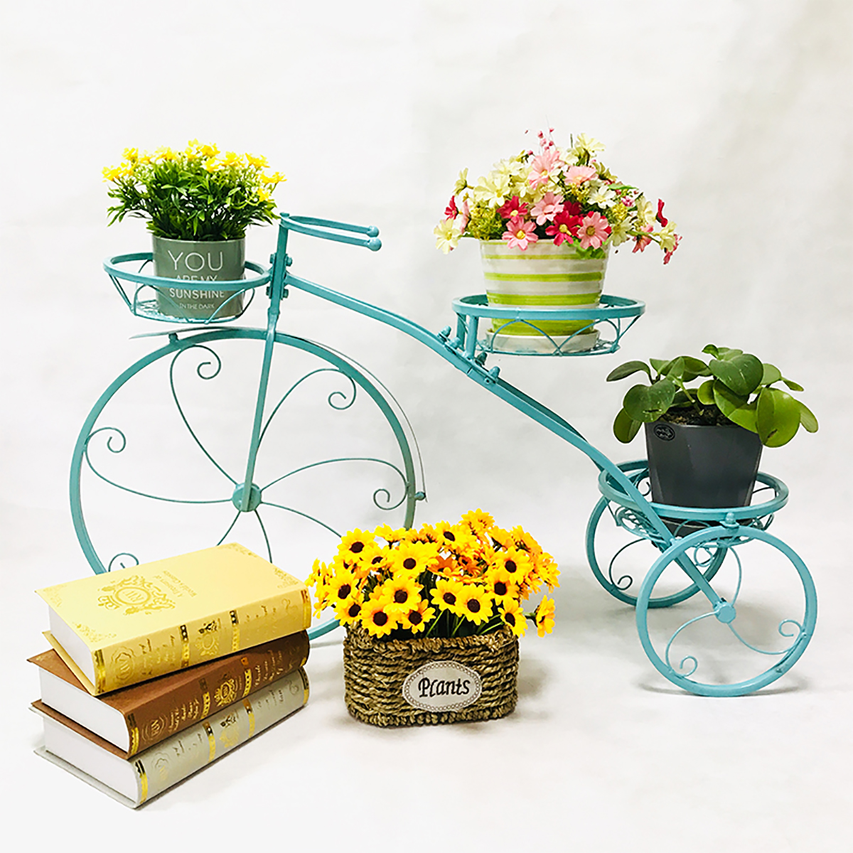 3 Tier Bicycles Plant Stand Metal Flower Pots Garden Decor Shelf Rack 3 3 Tier Bicycles Plant Stand Metal Flower Pots Garden Decor Shelf Rack