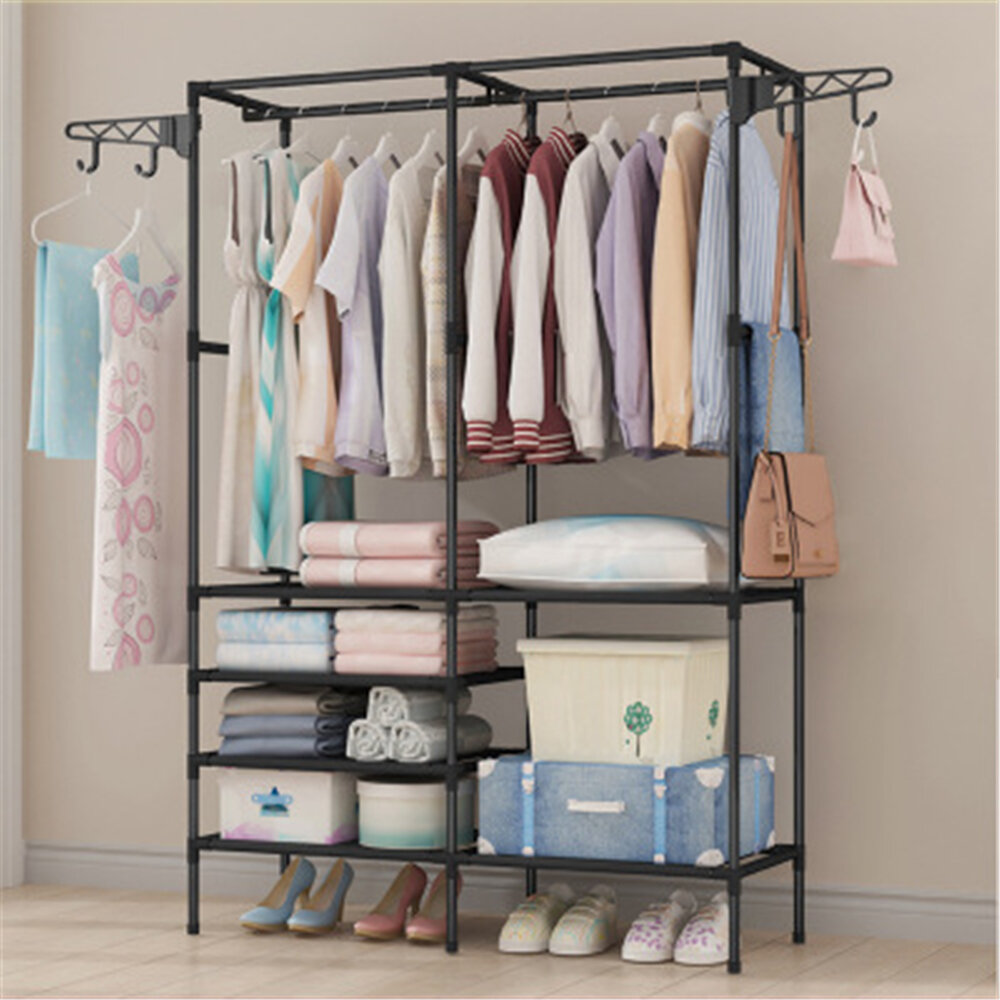 108x36x170cm Storage Rack Clothes Shelf Hanger Garment Stand Closet Organizer Wardrobe Rail 1 108x36x170cm Storage Rack Clothes Shelf Hanger Garment Stand Closet Organizer Wardrobe Rail