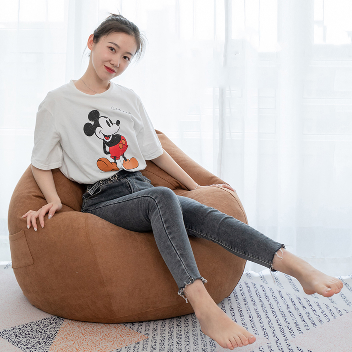 NESLOTH 90*110cm Soft Bean Bag Chairs Couch Sofa Cover Indoor Lazy Sofa For Adults 8 NESLOTH 90*110cm Soft Bean Bag Chairs Couch Sofa Cover Indoor Lazy Sofa For Adults