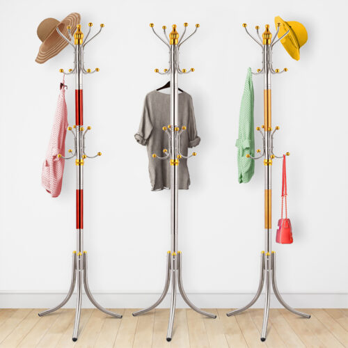 Coat Rack Hat Clothing Garment Floor Stand Metal Tree Hanger Holder Organizer