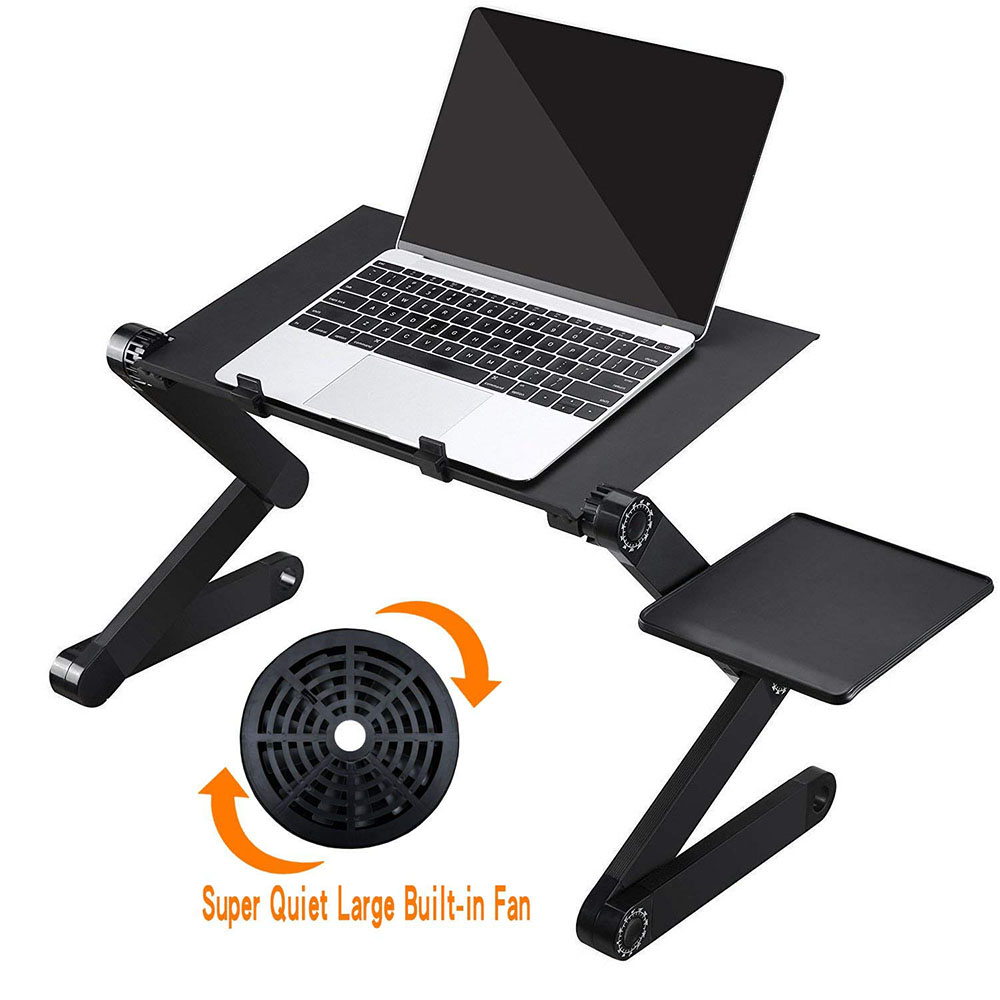 Laptop Table Stand With Adjustable Folding Ergonomic Design Stand Notebook Desk For Ultrabook, Netbook Or Tablet With Mouse Pad 1 Laptop Table Stand With Adjustable Folding Ergonomic Design Stand Notebook Desk For Ultrabook, Netbook Or Tablet With Mouse Pad