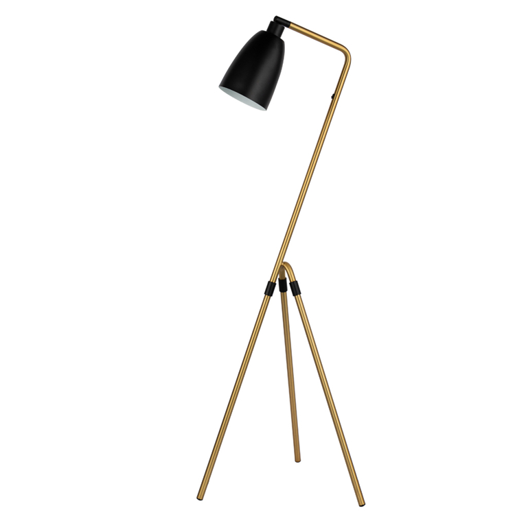 Modern Simple Bullet Lamp Shade Fashion Bronzed Tripod Legged Floor Lamp