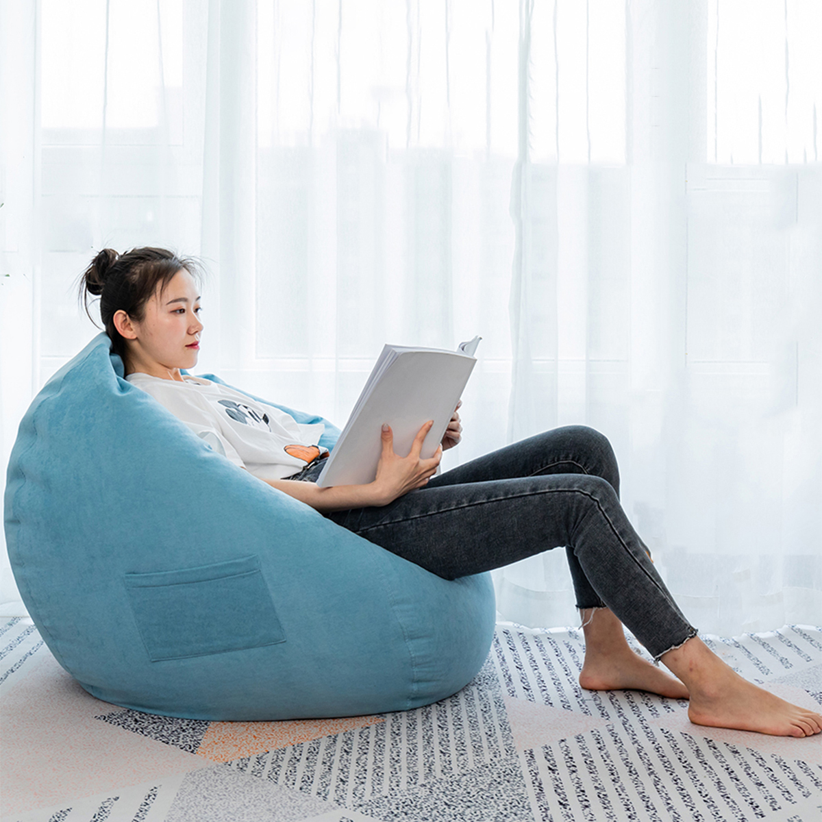 NESLOTH 90*110cm Soft Bean Bag Chairs Couch Sofa Cover Indoor Lazy Sofa For Adults 7 NESLOTH 90*110cm Soft Bean Bag Chairs Couch Sofa Cover Indoor Lazy Sofa For Adults