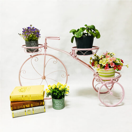 3 Tier Bicycles Plant Stand Metal Flower Pots Garden Decor Shelf Rack