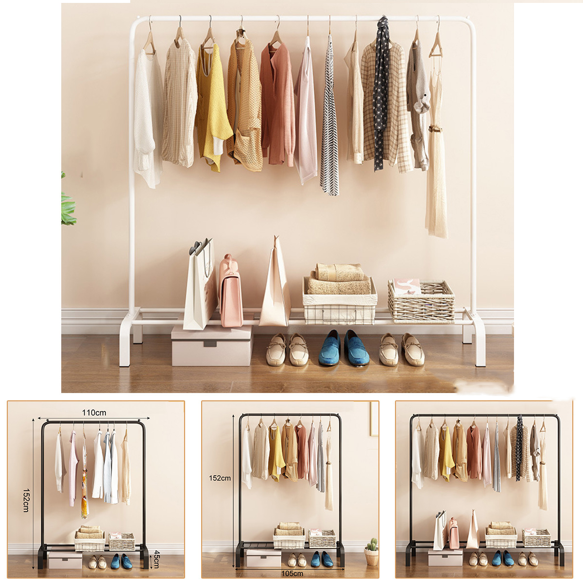 Rack Pole Style Coat Hanger Indoor Metal Clothing Rack Home Bedroom Storage Wardrobe Clothing Balcony 1 Rack Pole Style Coat Hanger Indoor Metal Clothing Rack Home Bedroom Storage Wardrobe Clothing Balcony