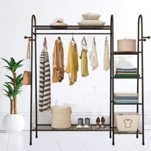 Multi-layers Floor Hanger Clothes Rack Shoes Storage Shelf Hats Wardrobe for Home Furniture