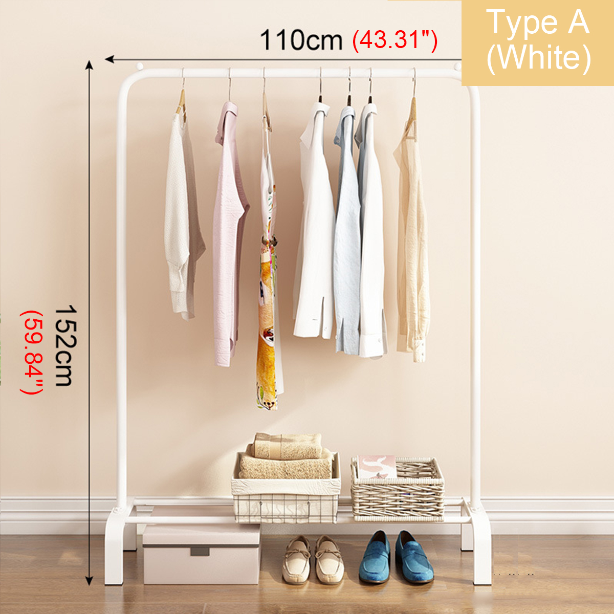 Rack Pole Style Coat Hanger Indoor Metal Clothing Rack Home Bedroom Storage Wardrobe Clothing Balcony 5 Rack Pole Style Coat Hanger Indoor Metal Clothing Rack Home Bedroom Storage Wardrobe Clothing Balcony