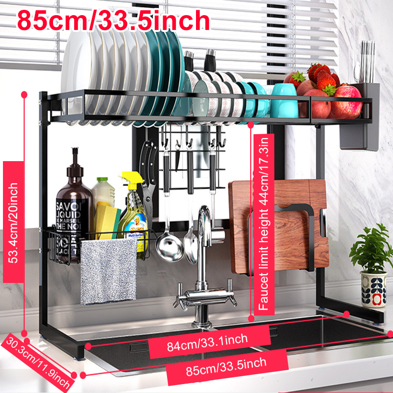 Kitchen Stainless Steel Sink Rack Dish Drainer Plate Bowl Holder Storage 3 Kitchen Stainless Steel Sink Rack Dish Drainer Plate Bowl Holder Storage