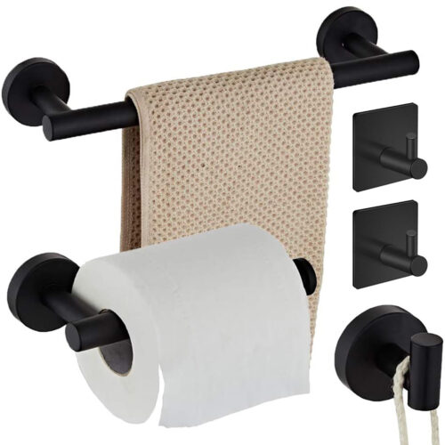 Towel Rack 304 Stainless Steel Toilet Paper Roll Holder Shelf Bathroom Washroom