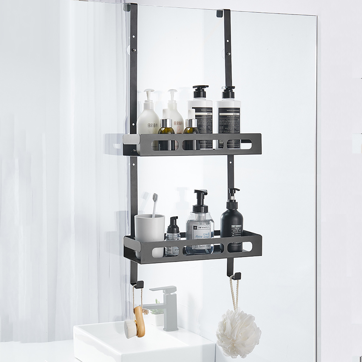 Hanging Bath Rack Bathroom Shower Shelf Shampoo Storage Holder Organizer 1 Hanging Bath Rack Bathroom Shower Shelf Shampoo Storage Holder Organizer