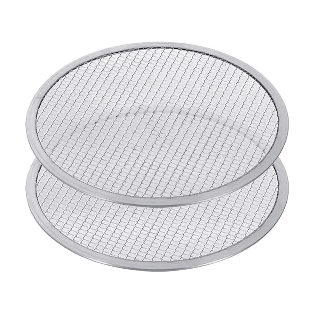 SOGA 2X 12-inch Round Seamless Aluminium Nonstick Commercial Grade Pizza Screen Baking Pan